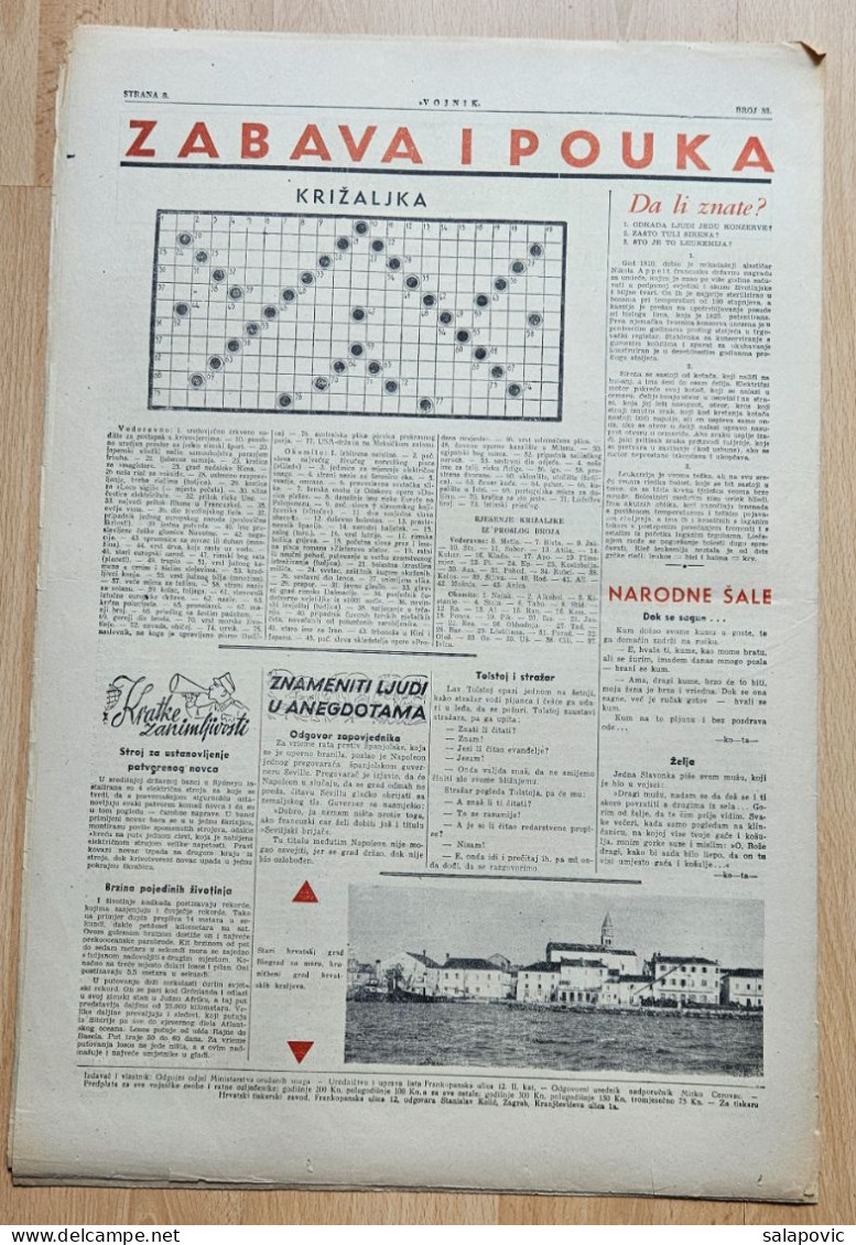 Hrvatski Vojnik 1944 Br. 33 NDH Ustasa Newspaper  Konavle Prisega Ustaša, Nova Gradiska Proslava Poglavnikovog Rodendana - Otros & Sin Clasificación