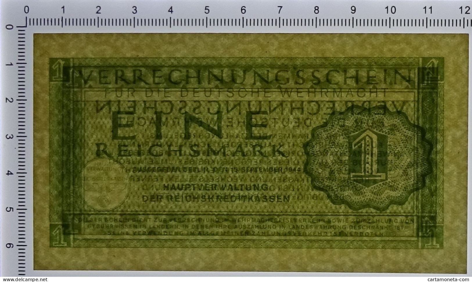 1 REICHSMARK VERRECHNUNGSSCHEIN FUR DEUTSCHE WERMACHT BERLIN 15/09/1944 QFDS - Geallieerde Bezetting Tweede Wereldoorlog