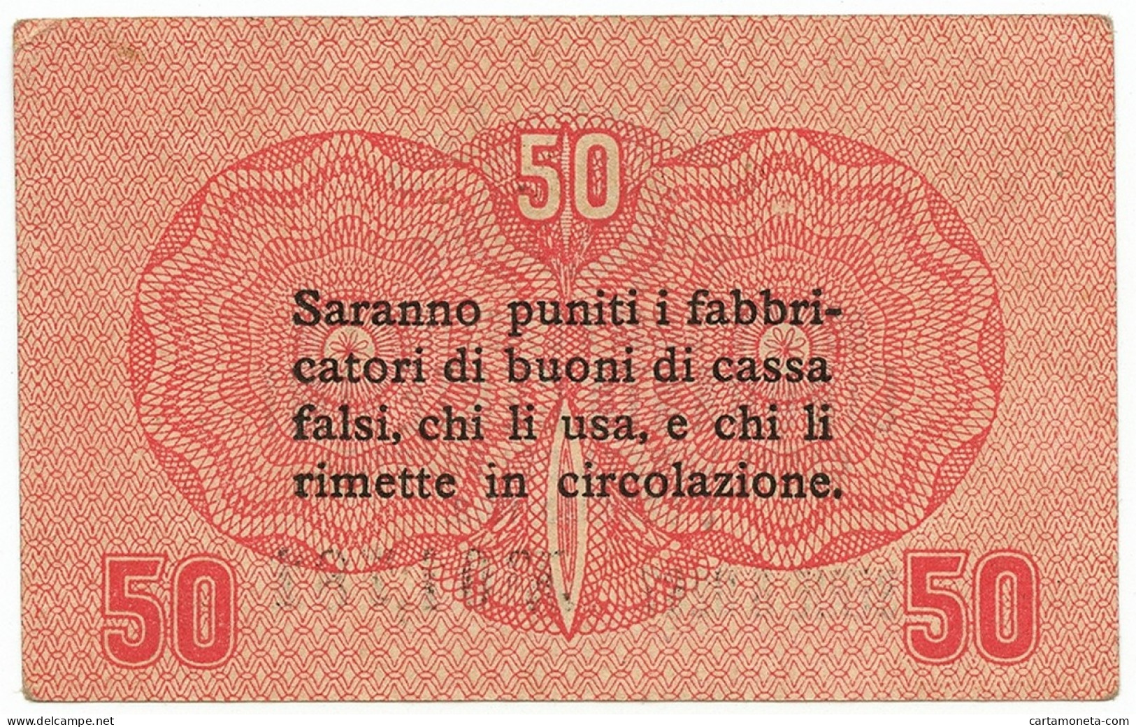 50 CENTESIMI CASSA VENETA DEI PRESTITI OCCUPAZIONE AUSTRIACA 02/01/1918 SPL - Austrian Occupation Of Venezia