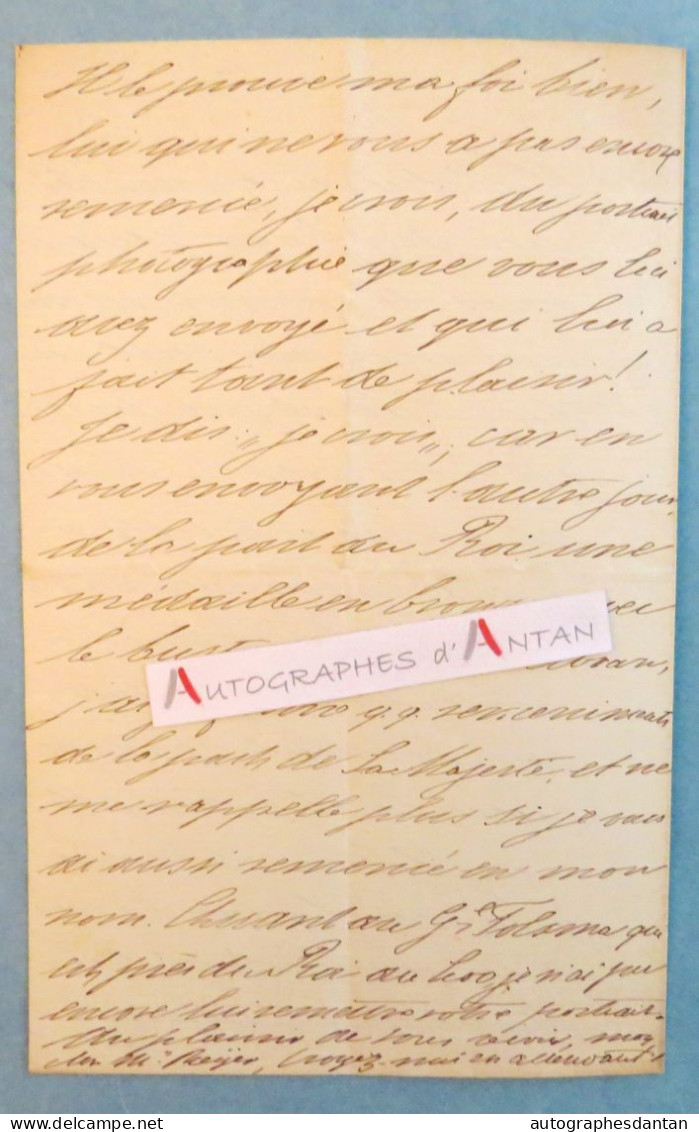 ● L.A.S 1876 Henri Du MONCEAU Aide De Camp Roi De Hollande > Compositeur Ernest REYER Lettre La Haye Né Tournai Belgique - Koninklijke Families