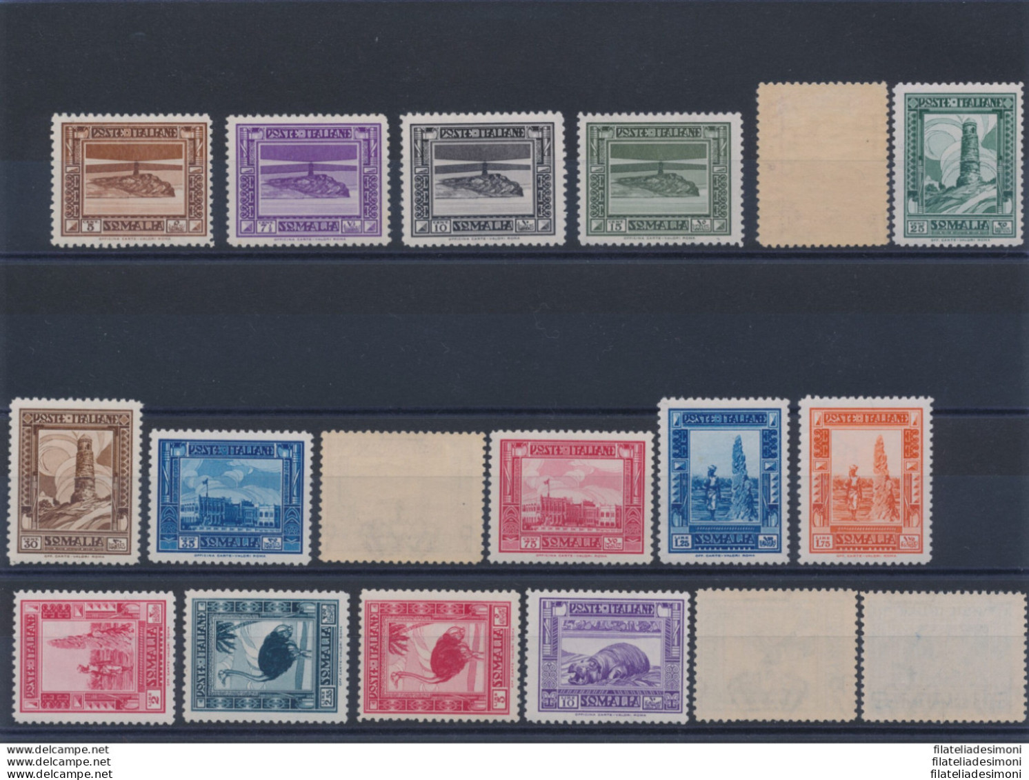 1932 SOMALIA - Serie Pittorica, Dentellata 12 , 18 Valori , MNH** - Somalië