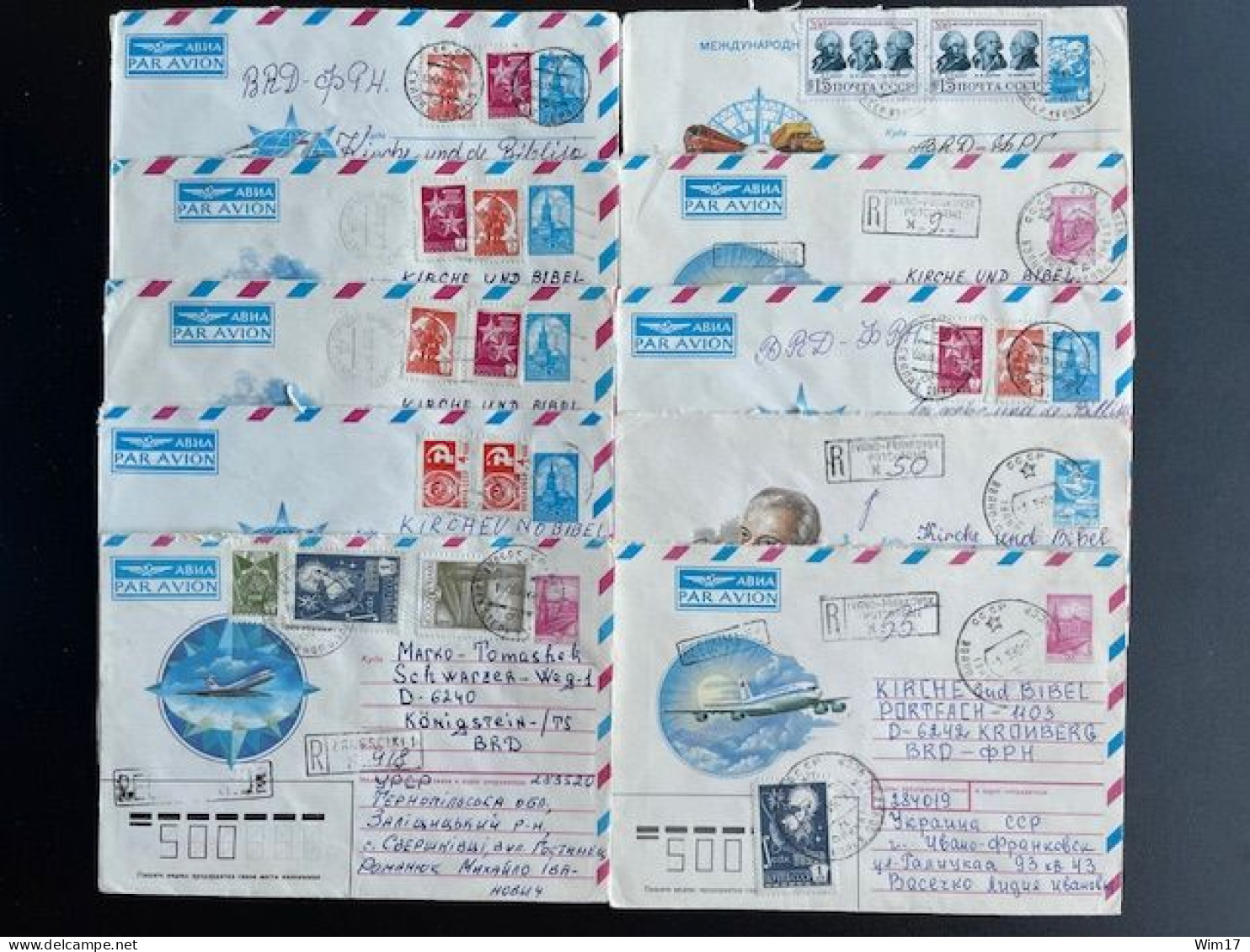 RUSSIA USSR 1990/1991 LOT OF 100 REGISTERED & STANDARD MAIL LETTERS CCCP SOVIET UNION SOVJET UNIE