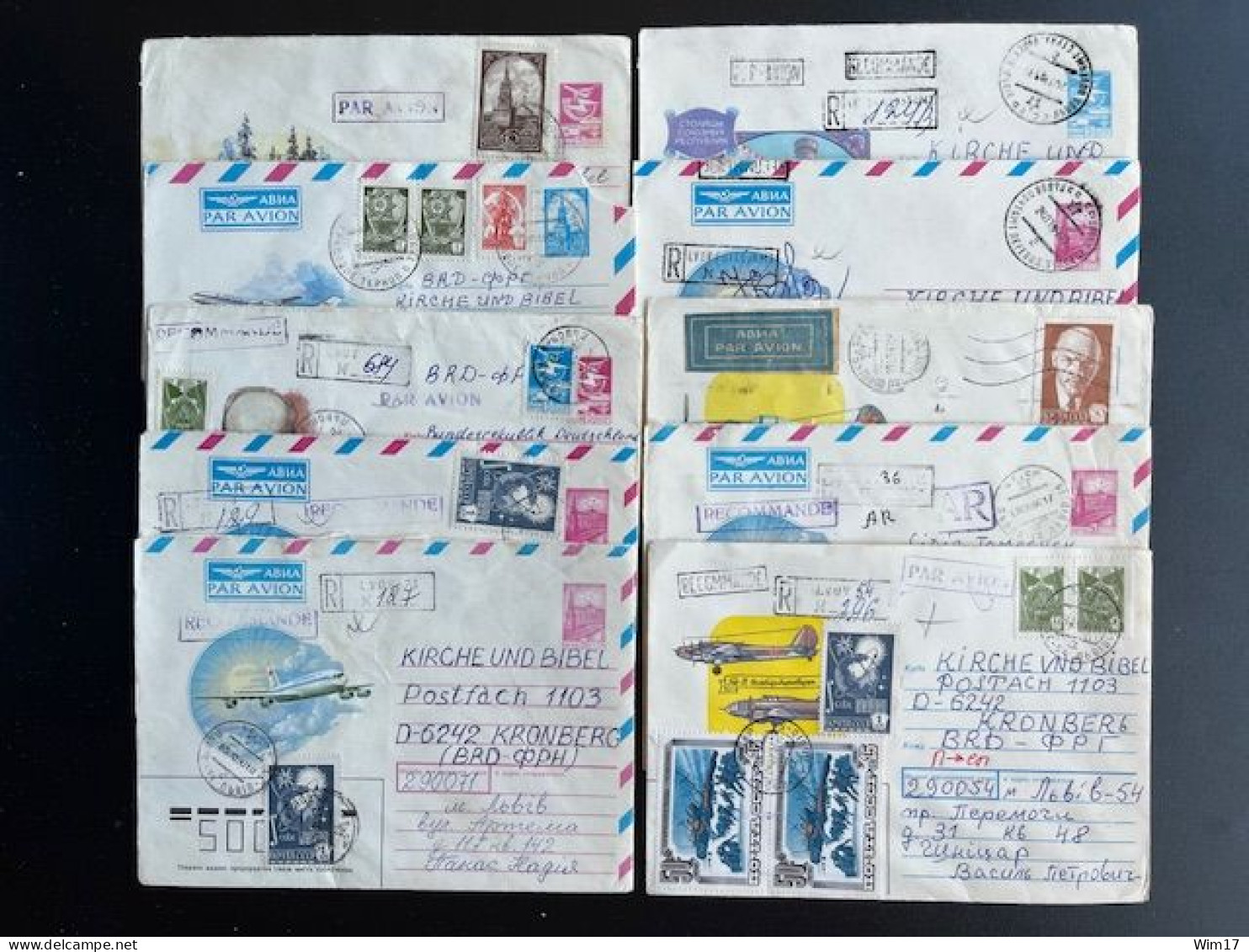 RUSSIA USSR 1990/1991 LOT OF 100 REGISTERED & STANDARD MAIL LETTERS CCCP SOVIET UNION SOVJET UNIE