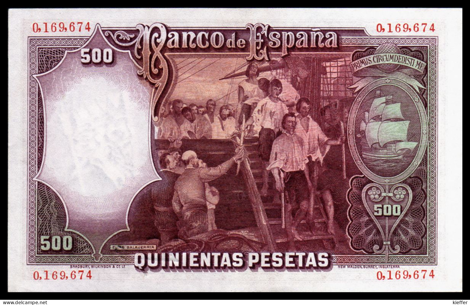 SPAIN - ESPAGNE - 500 Pesetas - 1931 - Juan Sebastian De Elcano - P84 - AU/SPL - 500 Pesetas