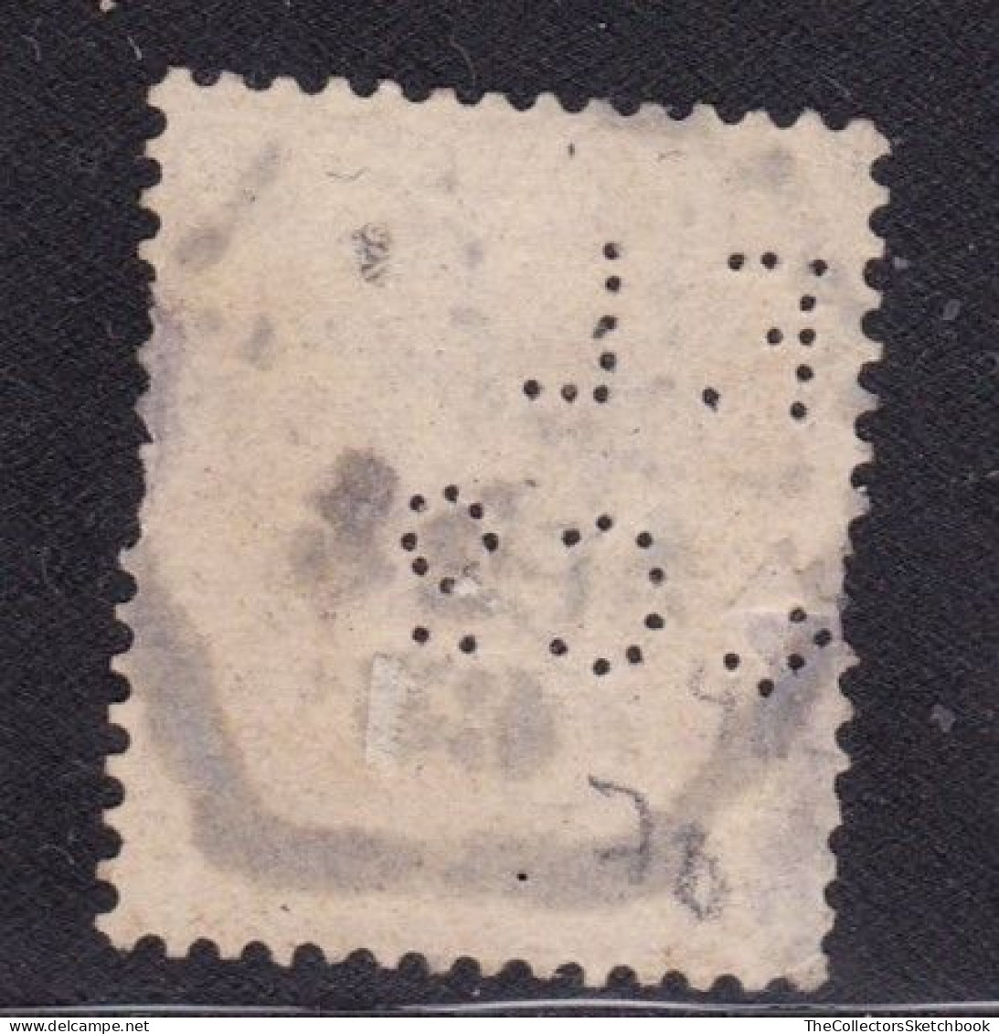 GB Victoria Surface Printed 3d On 3d Lilac Perfin Sg 159. Heavy Used Perfin, Some Pulled Perfs - Used Stamps