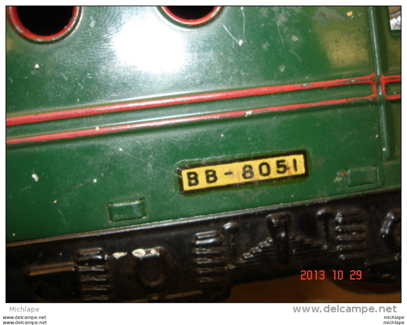 LOCOMOTIVE BB8051  ELECTRIQUE  HORNBY MECCANO ECARTEMENT O  PEINTURE D 'ORIGINE   VERTE EN BON ETAT   21cm X6 - Locomotive