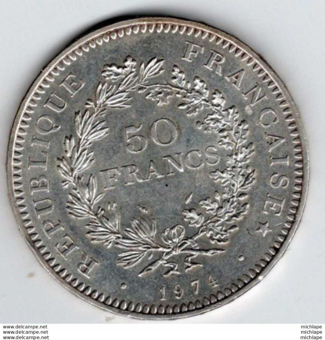 Pièce 50 Francs 1974   En Argent  Superbe - 50 Francs