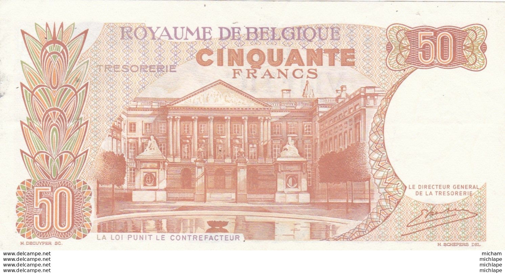 Belgique   50 Francs   1966  Ce  Billet  A Circulé Mais  Propre - 50 Francs