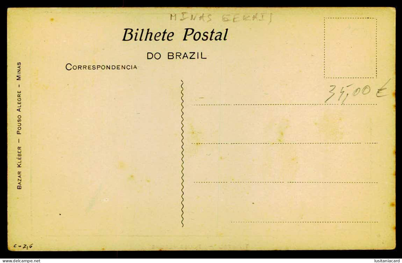 MINAS GERAIS - POUSO ALEGRE - TEATRO - Theatro ( Ed. Bazar Kléber) Carte Postale - Belo Horizonte