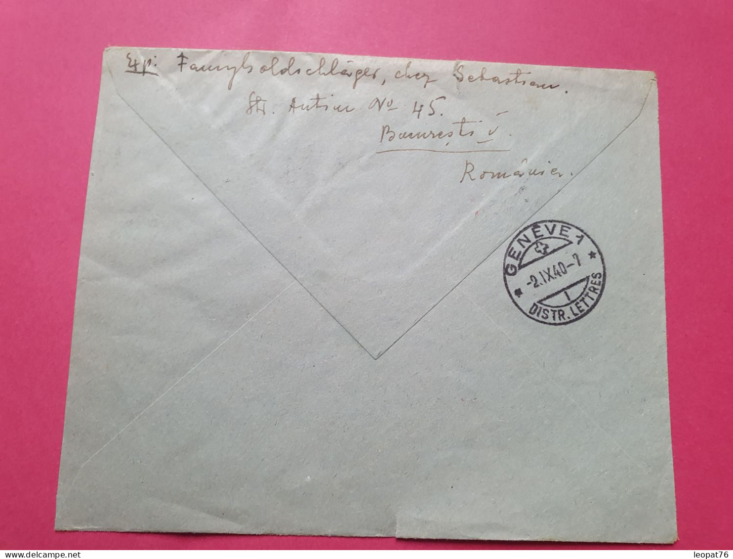 Roumanie - Enveloppe En Recommandé De Bucarest Pour Genève En 1940 - Réf 3631 - Cartas & Documentos