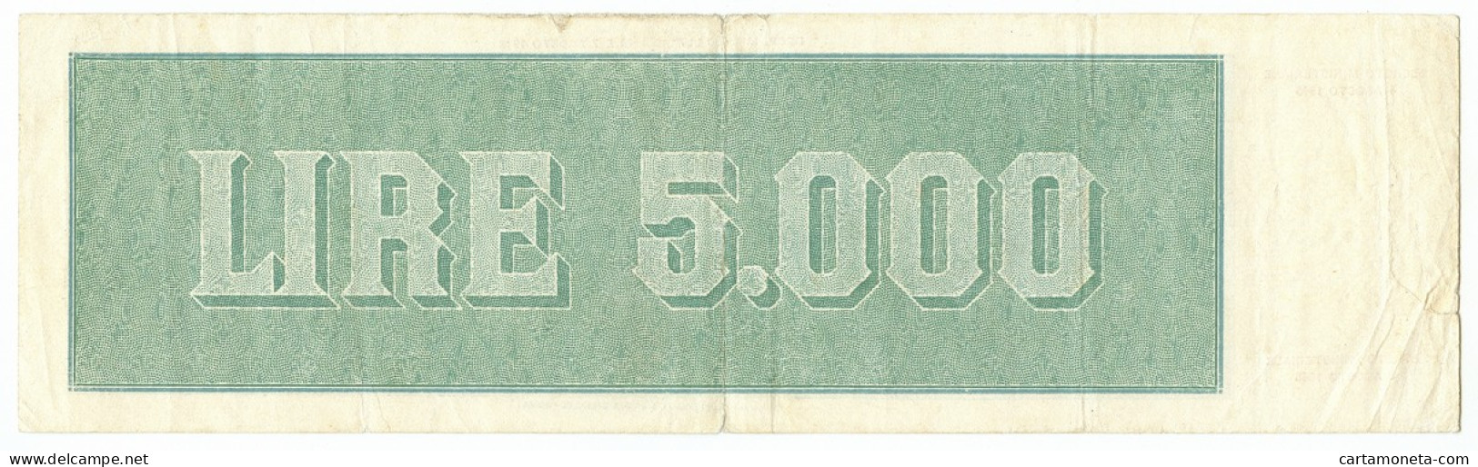 5000 LIRE TITOLO PROVVISORIO TESTINA LUOGOTENENZA UMBERTO 04/08/1945 QBB - Sonstige