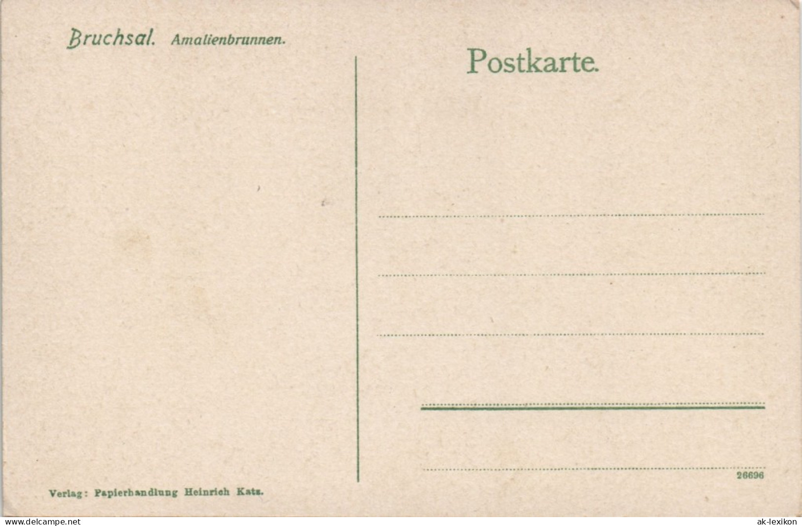 Ansichtskarte Bruchsal Partie Am Amalienbrunnen, Brunnen-Anlage 1910 - Bruchsal