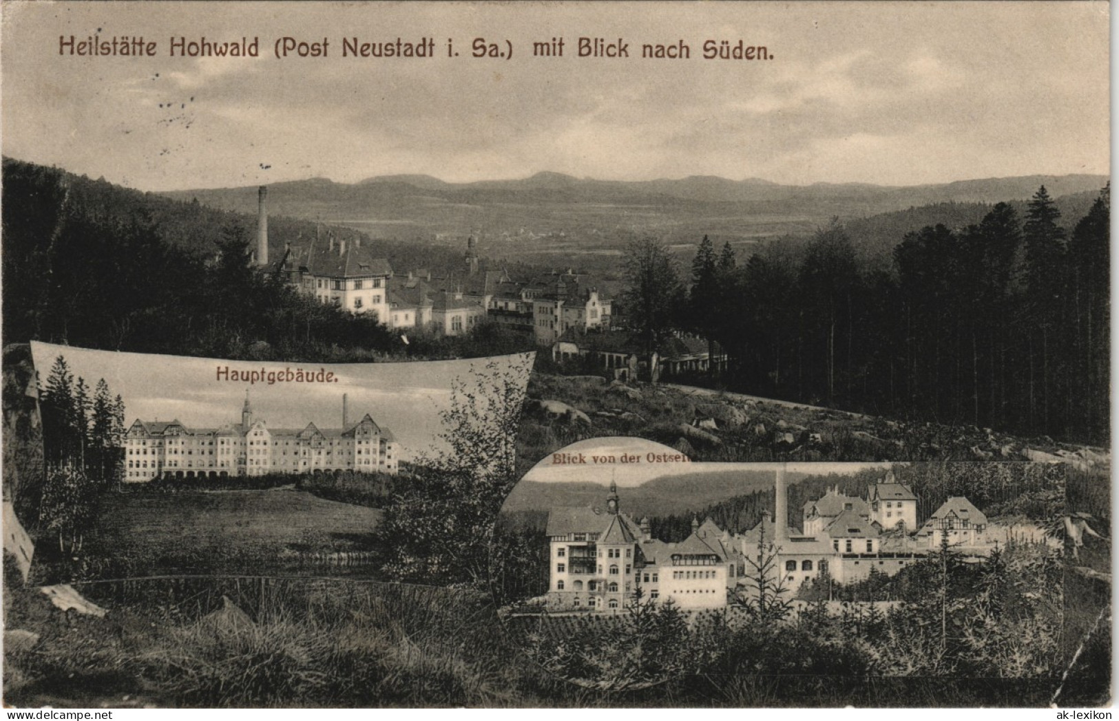 Hohwald (Sachsen) Hauptgebäude. Blick Von Der Ostsen - 3 Bild 1917 - Hohwald (Sachsen)