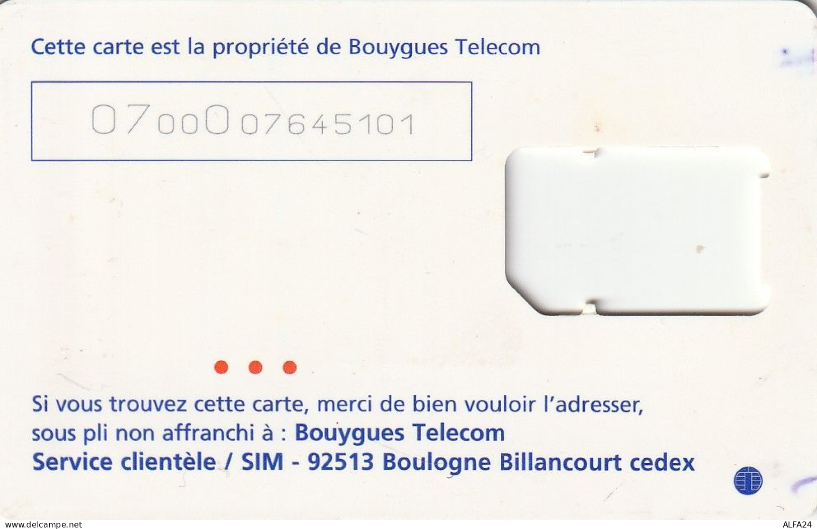 FRANCIA GSM SIM WITHOUT CHIP (CZ2563 - Per Cellulari (telefonini/schede SIM)