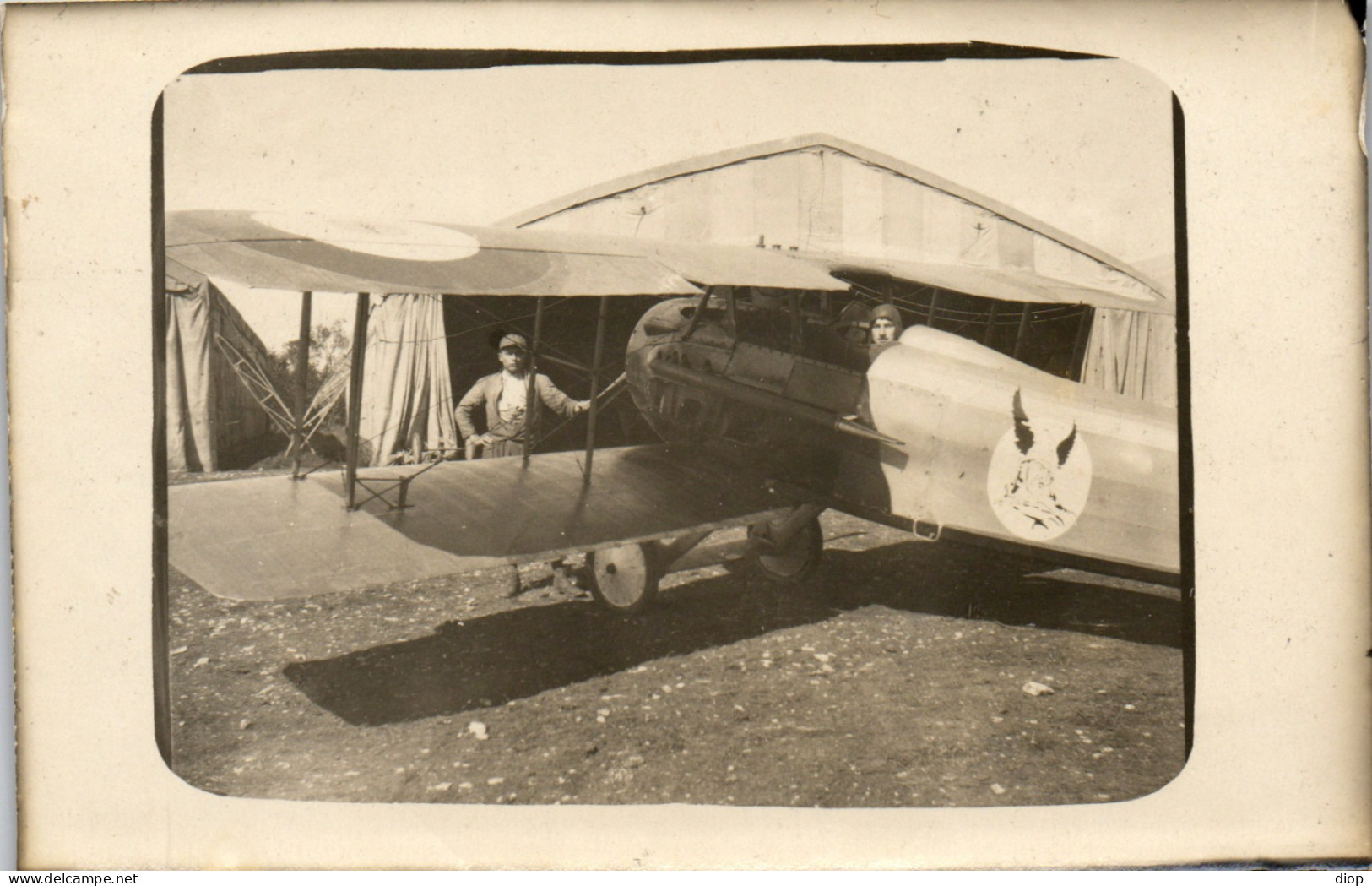 Photographie Photo Snapshot Anonyme Vintage Avion Aviateur Aviation Militaire - Krieg, Militär