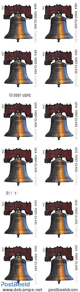 United States Of America 2008 Liberty Bell, Double Sided Booklet S-a, Mint NH, Stamp Booklets - Neufs