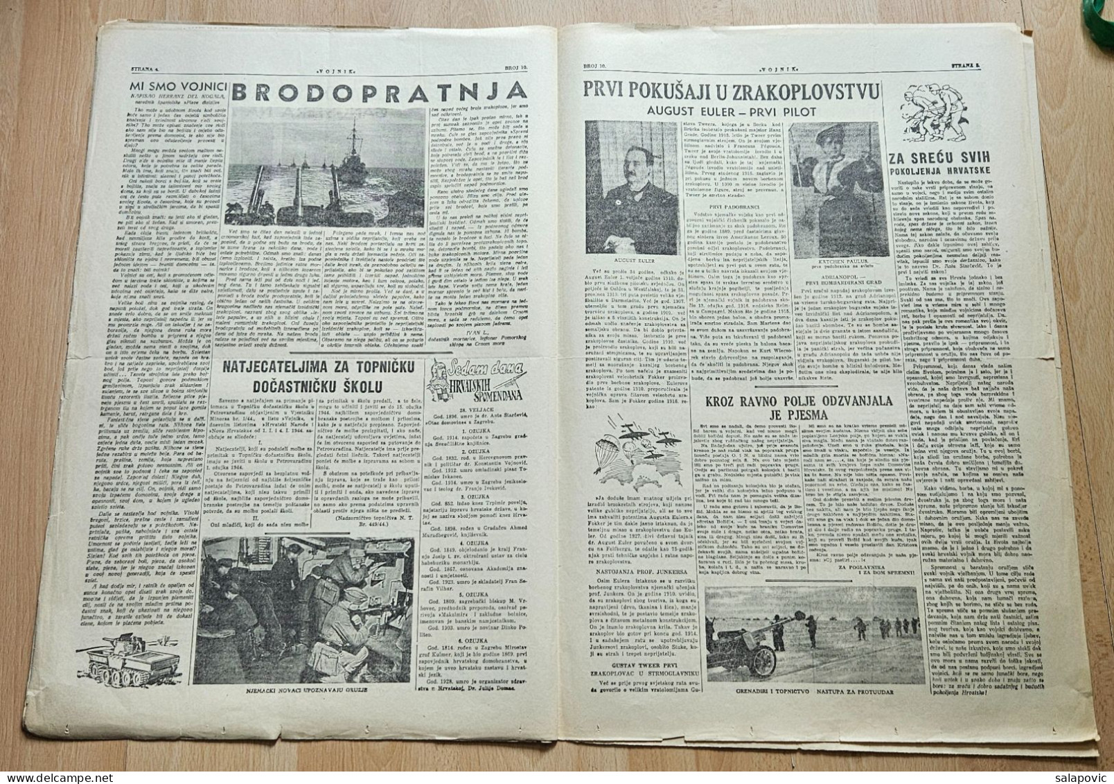 Hrvatski Vojnik 1944 Br. 10 NDH Ustasa Newspaper Ante Pavelic, Teroristicki Napad Zracnih Gangstera Na Zagreb - Other & Unclassified
