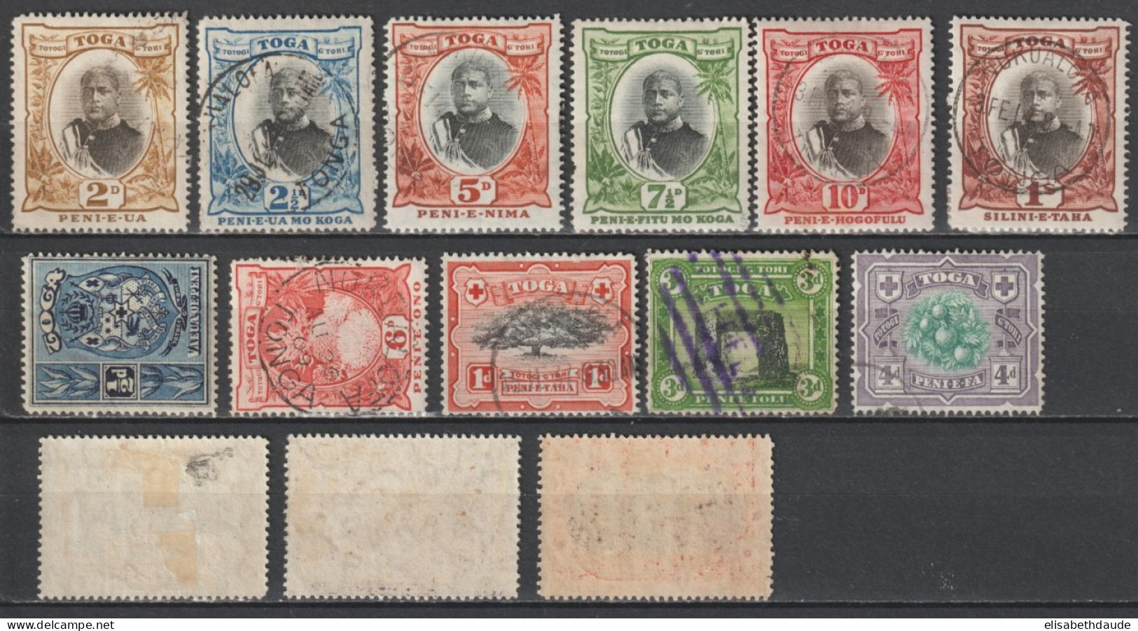 TONGA - 1897 - SERIE COMPLETE YVERT N°29/35 * MH / OBLITERES - COTE = 310 EUR - Tonga (...-1970)