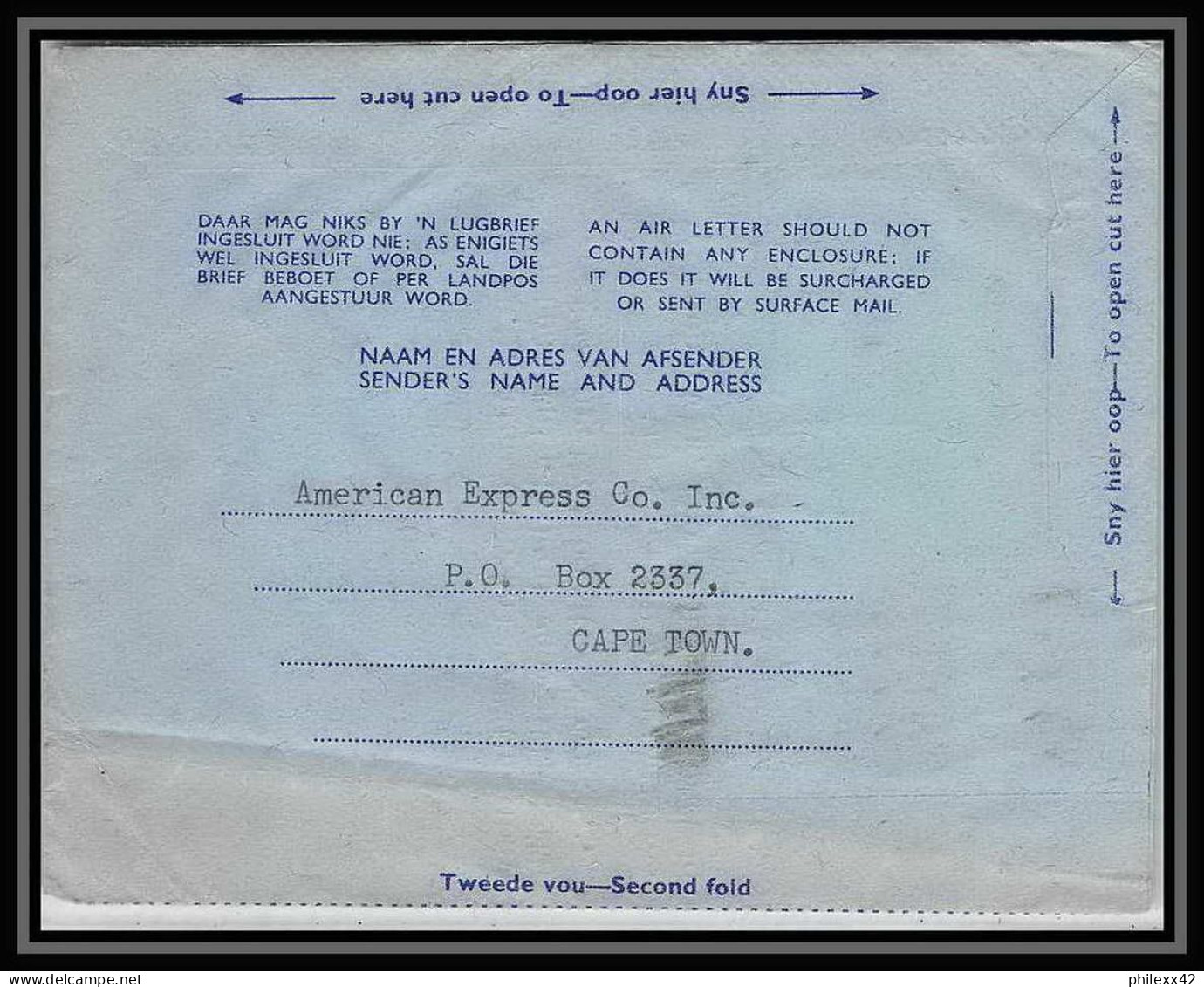 1729/ Afrique Du Sud (RSA) N°53 Entier Stationery Aérogramme Air Letter Pour Lucerne Suisse (Swiss) 1962 - Brieven En Documenten