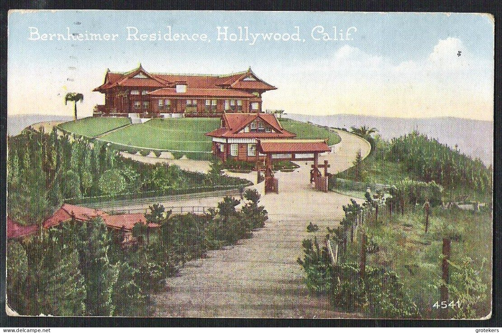 USA 5 different postcards sent around 1922 to Belgium by the Belgian billiard champ Eduard Horemans 
