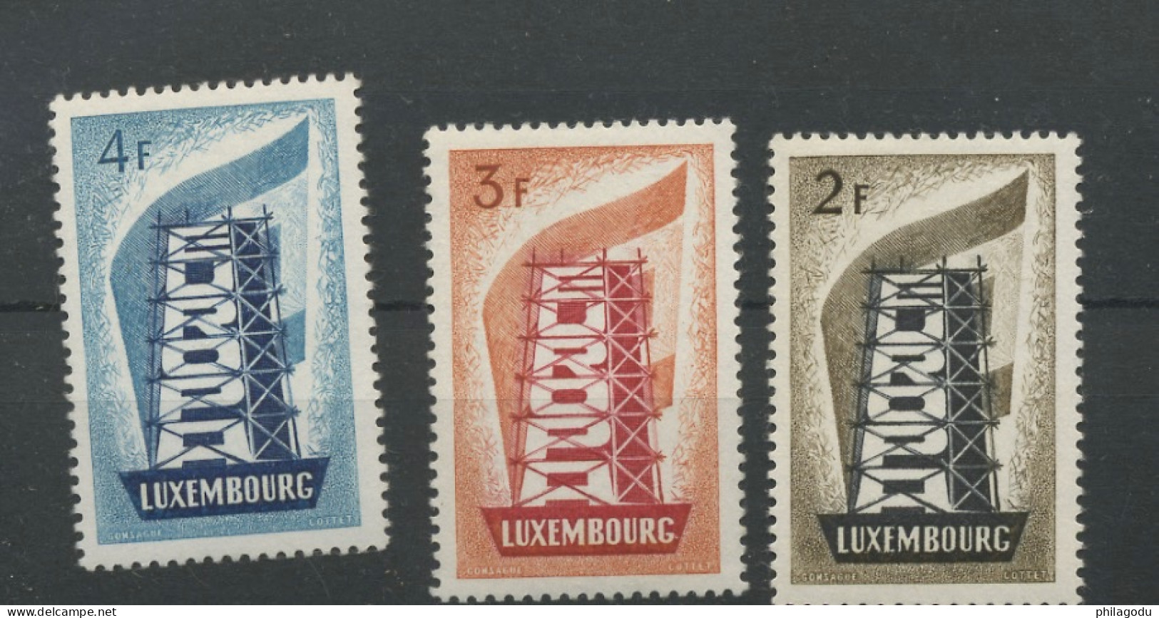 1956  Europa  ** Mais Deux Francs  Jauni Au Verso - Unused Stamps