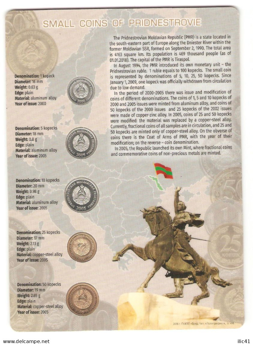 Moldova Moldova Transnistria Blister 2005 Set Of Small Change Coins Of Transnistria: 1;5;10;25;50 Kopecks 2005  UNC - Moldova