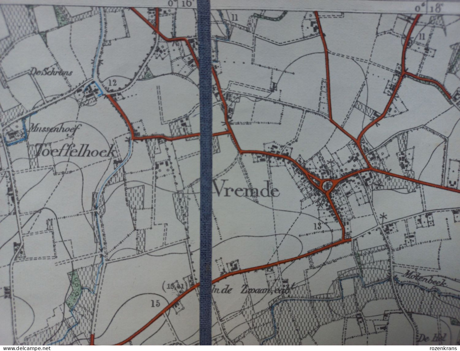 Topografische en militaire kaart STAFKAART KONTICH Waarloos Duffel Lint Hove Boechout Vremde Luithagen Oude God Mortsel