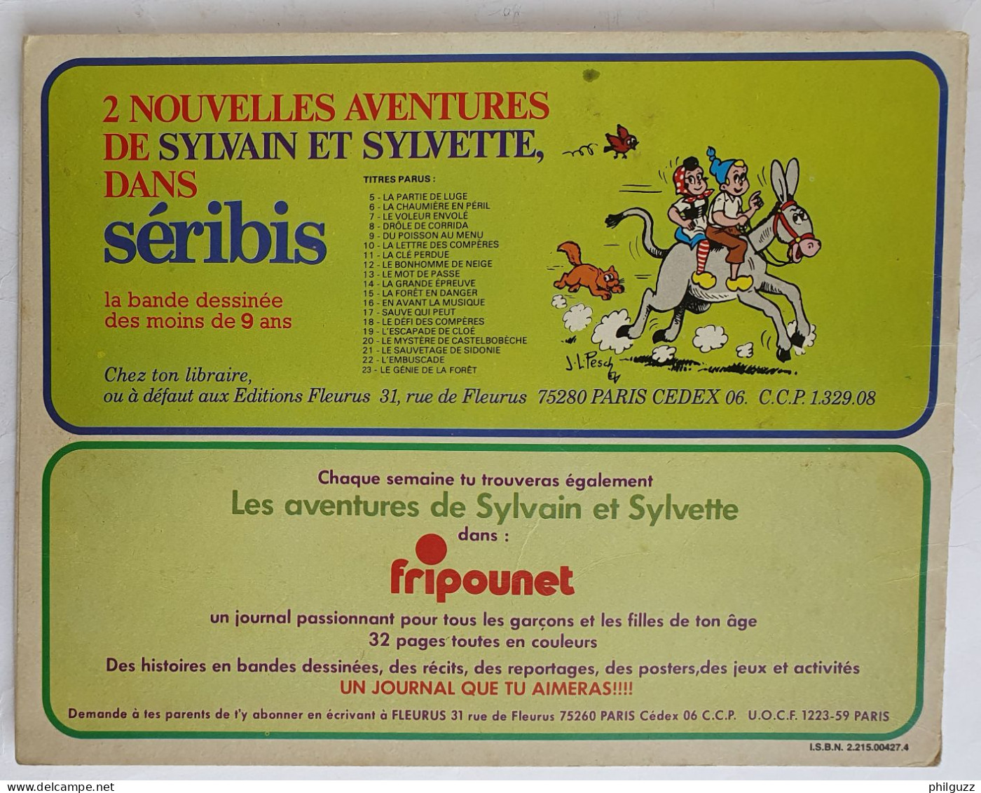 BD LES AVENTURES DE SYLVAIN Et SYLVETTE N° 7 1981 L'OURS ET L'AGNEAU Enfantina - Sylvain Et Sylvette