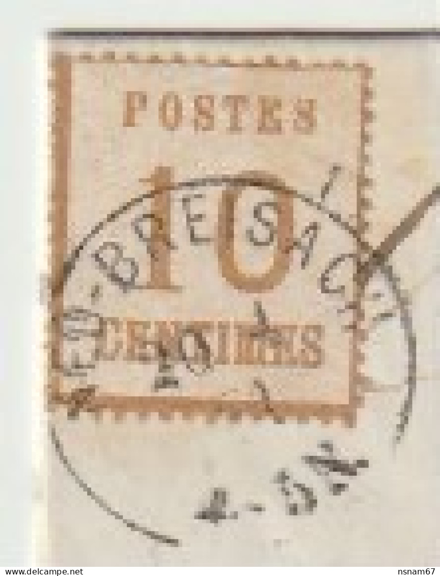 1343p - NEU BREISACH Pour FRIBOURG Pays De Bade - 20 Avril 71 - Tarif 15 Ctes - NEUF BRISACH - - Krieg 1870