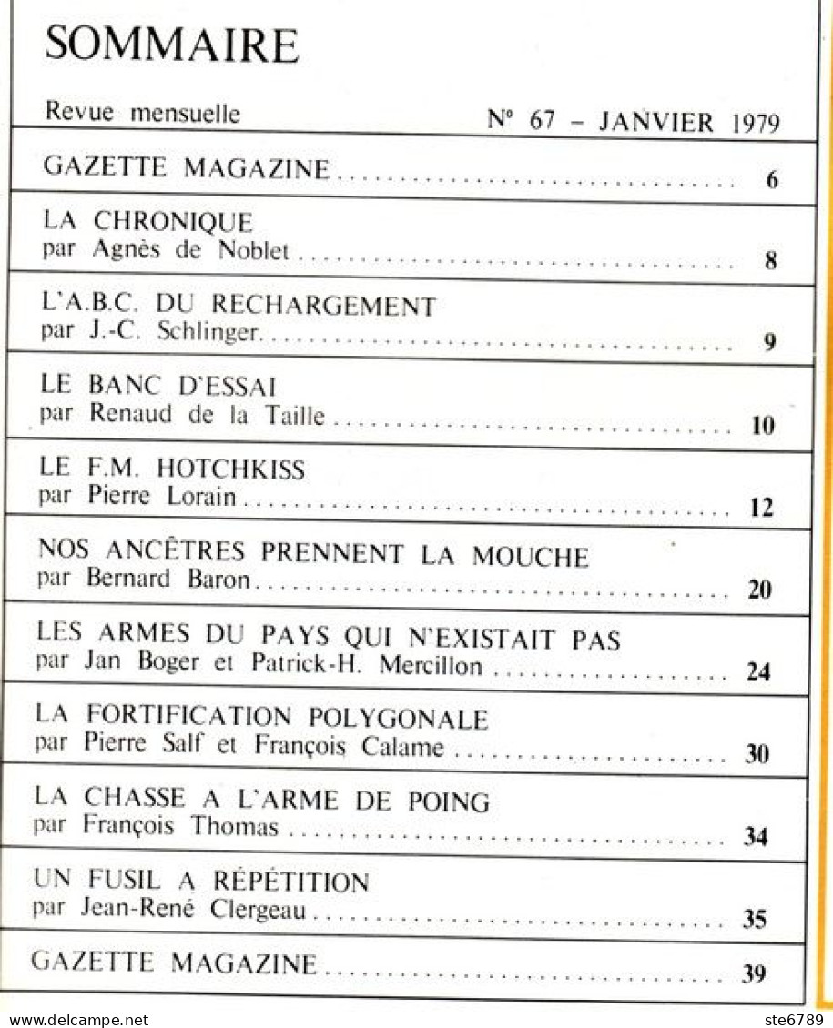 GAZETTE DES ARMES N° 67 Militaria Fusil à Répétition , Chasse A Arme De Poing , Fortification Polygonale , FM Hotchkiss - Französisch