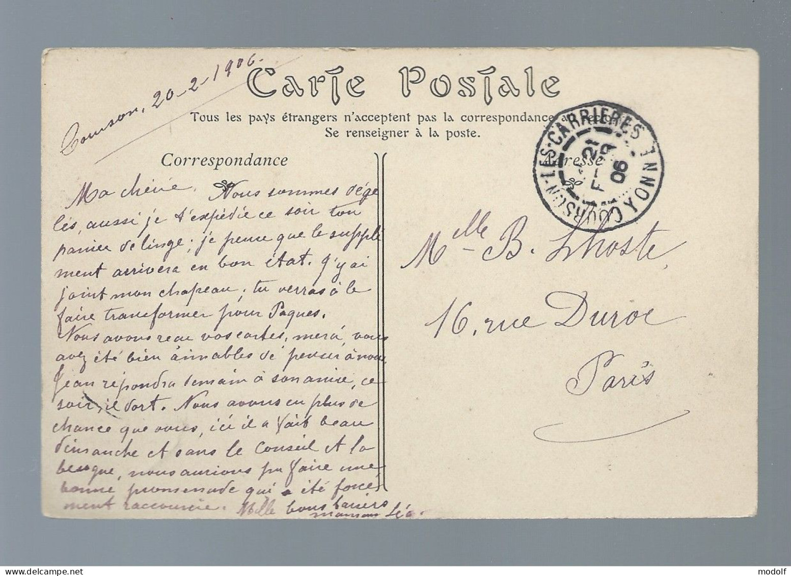 CPA - 89 - Courson - Entrée Du Pays, Côté De Commercy - Circulée En 1906 - Courson-les-Carrières