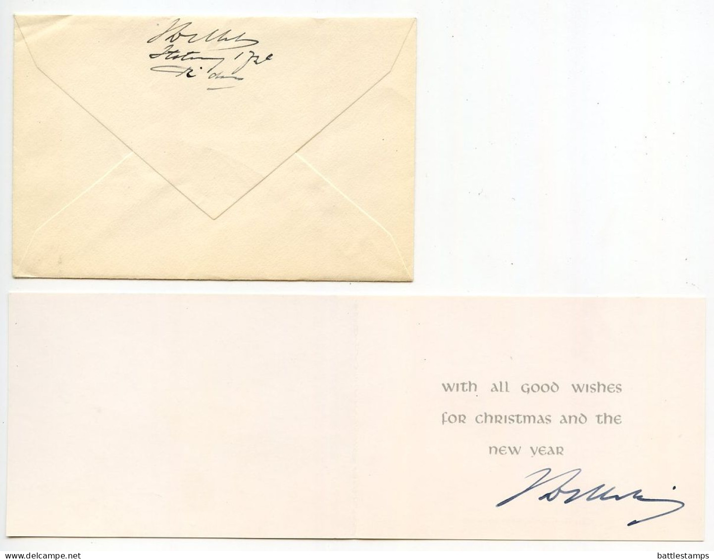 Netherlands 1958 Airmail Cover & Christmas / New Year Card; Rotterdam To Watervliet, New York; Scott B316 & B319 - Lettres & Documents