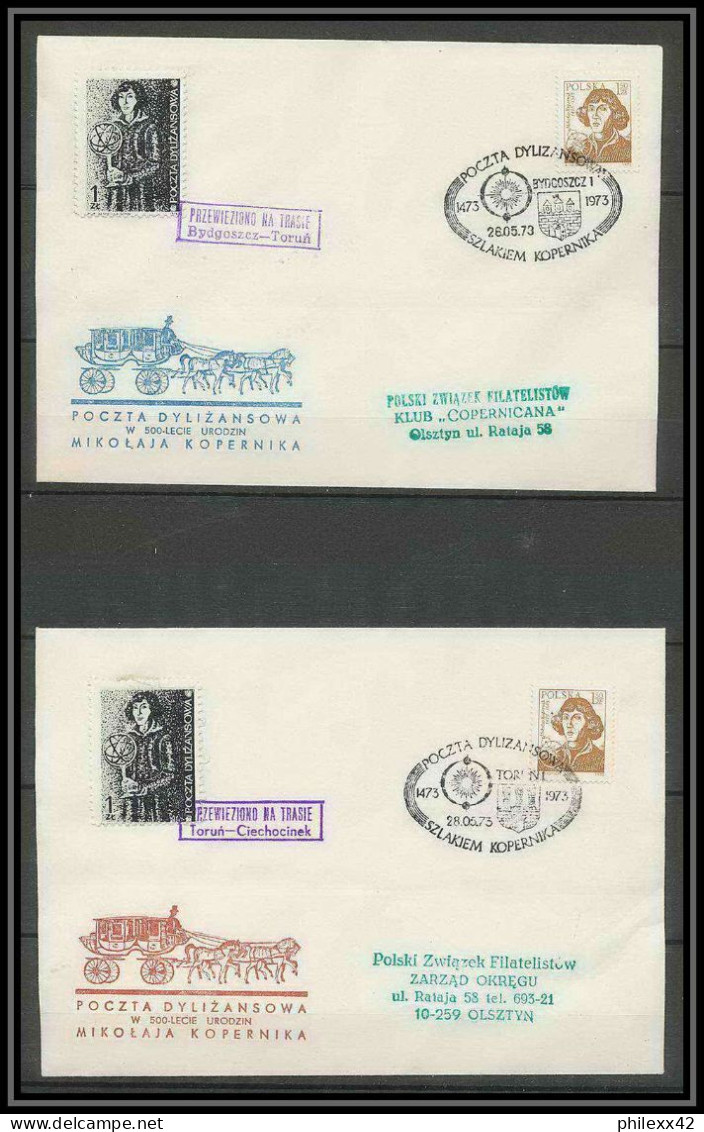 029 Pologne (Poland) 6 Lettre (cover Briefe) 1973 Copernic Copernicus Copernico Espace (space)  - Cartas & Documentos