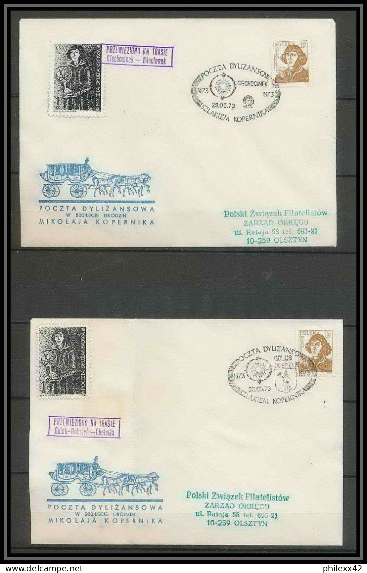 029 Pologne (Poland) 6 Lettre (cover Briefe) 1973 Copernic Copernicus Copernico Espace (space)  - Covers & Documents