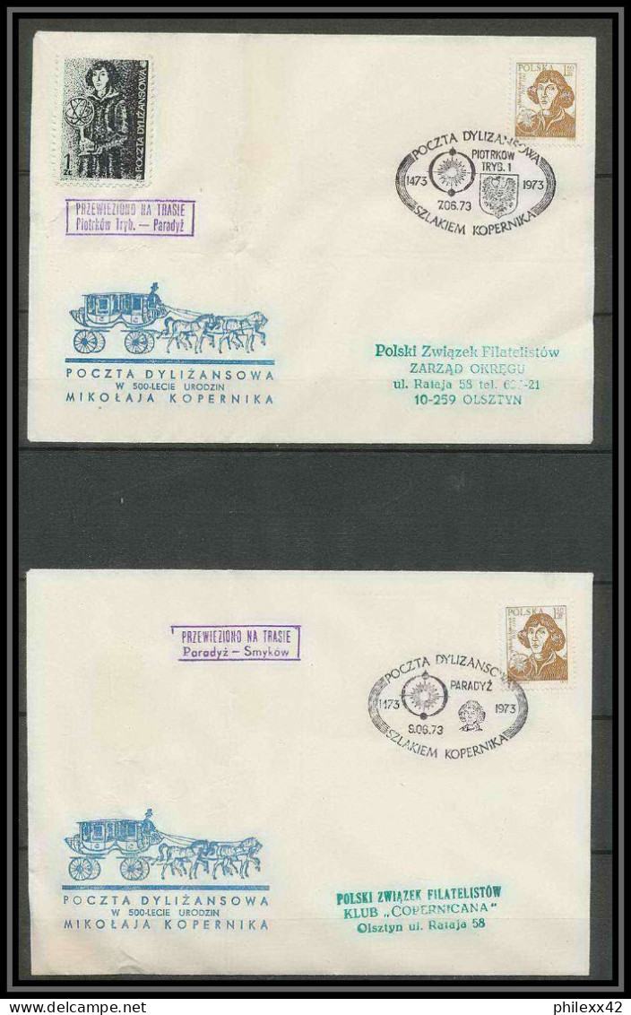 031 Pologne (Poland) 6 Lettre (cover Briefe) 1973 Copernic Copernicus Copernico Espace (space)  - Brieven En Documenten