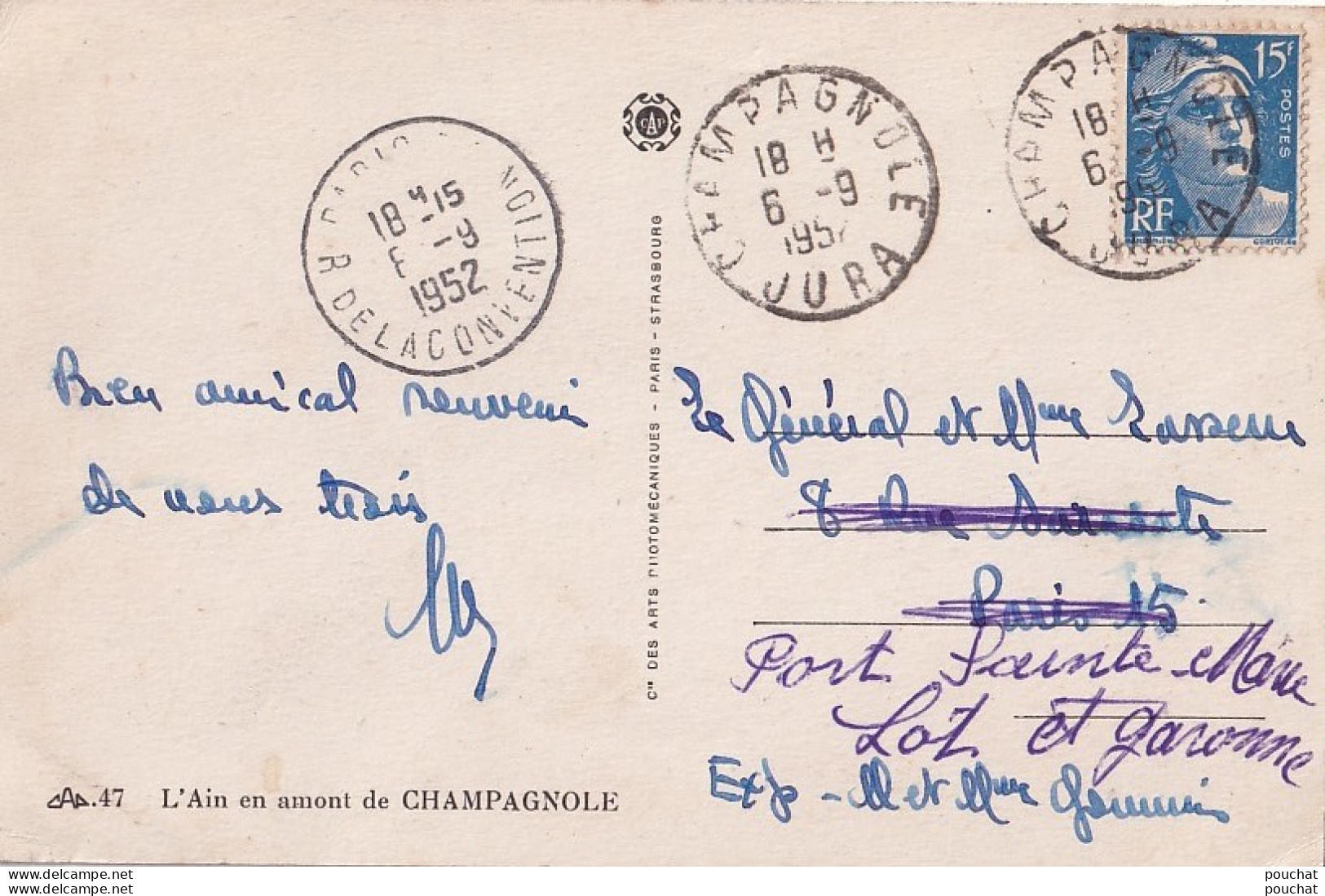 I13-39) CHAMPAGNOLE- L`AIN EN AMONT DE CHAMPAGNOLE - EN 1962 -  ( 2 SCANS ) - Champagnole