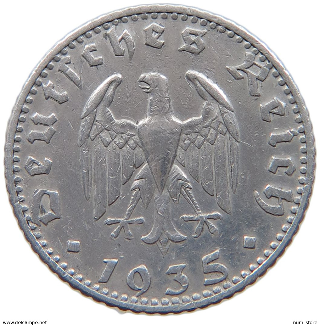 GERMANY 50 REICHSPFENNIG 1935 J #s107 0643 - 50 Reichspfennig
