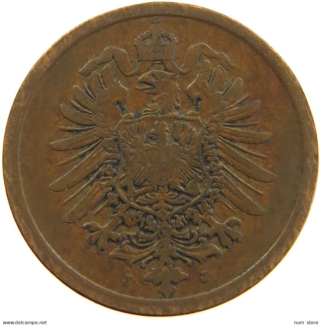 GERMANY EMPIRE 2 PFENNIG 1875 J #s109 0967 - 2 Pfennig