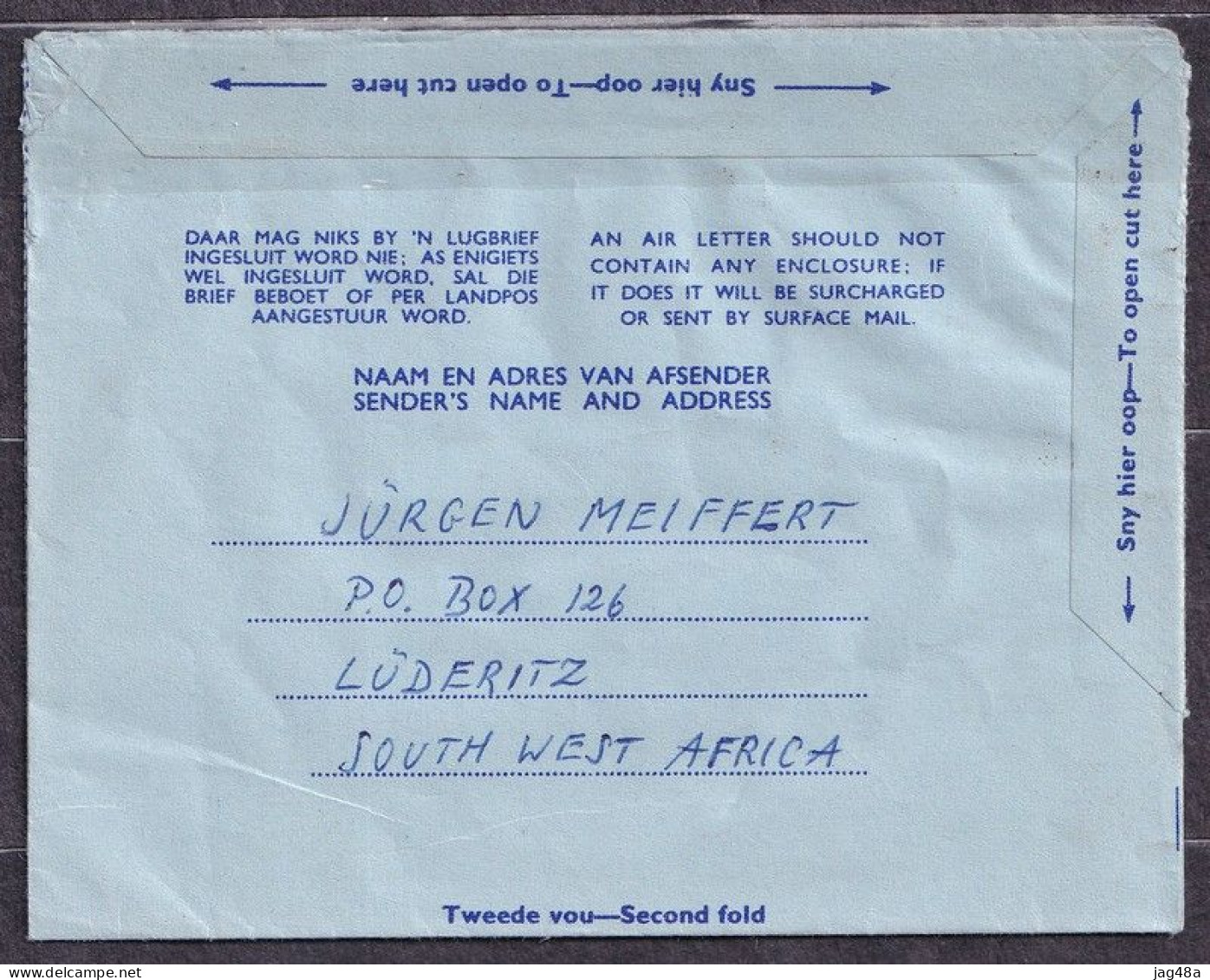 SOUTH AFRICA. 1968/Luderitz, Five-cent PS Aerogramme/abroad Mail. - Covers & Documents