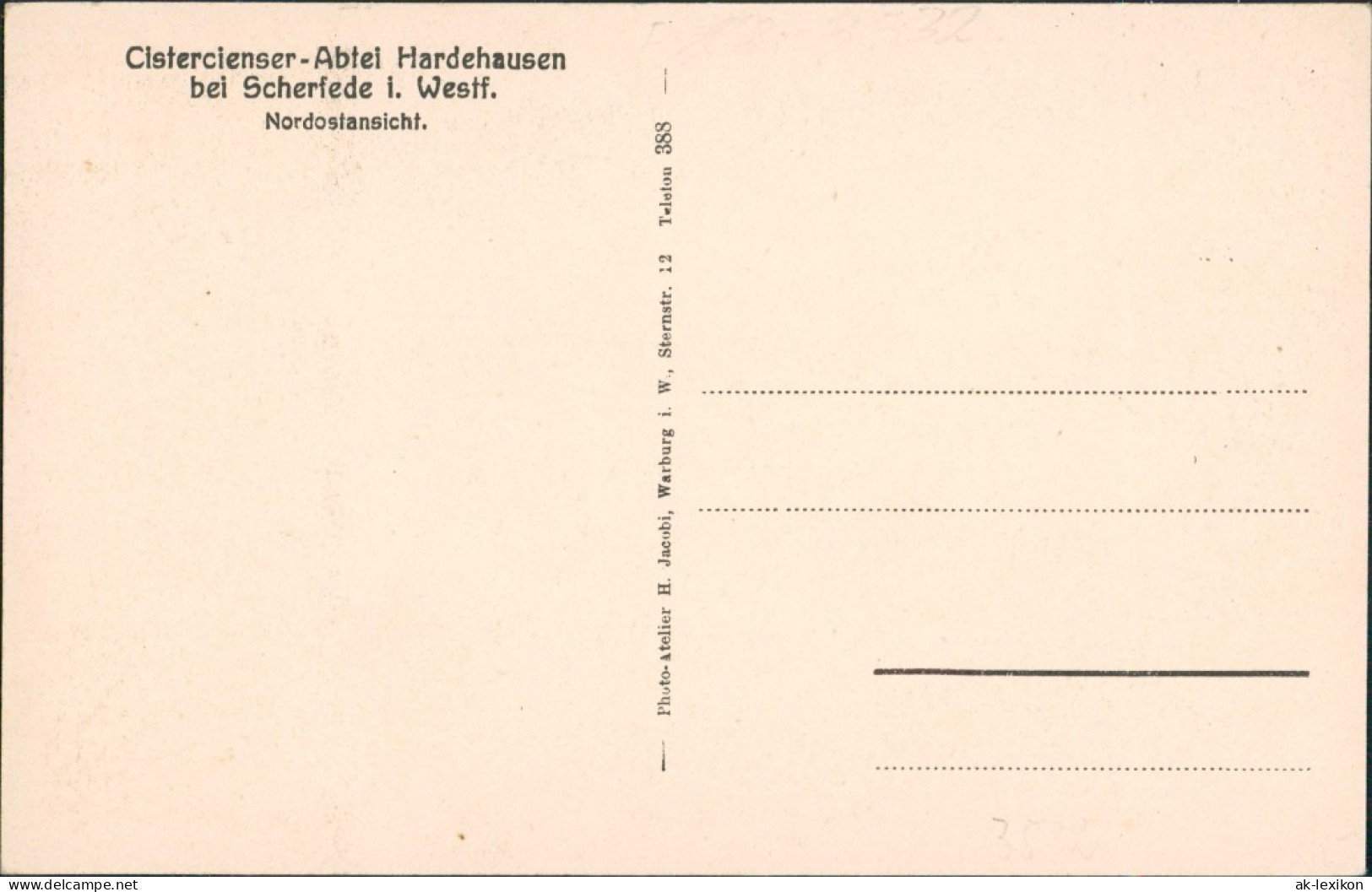 Ansichtskarte Warburg Kloster Hardehausen B. Scherfede 1922 - Warburg