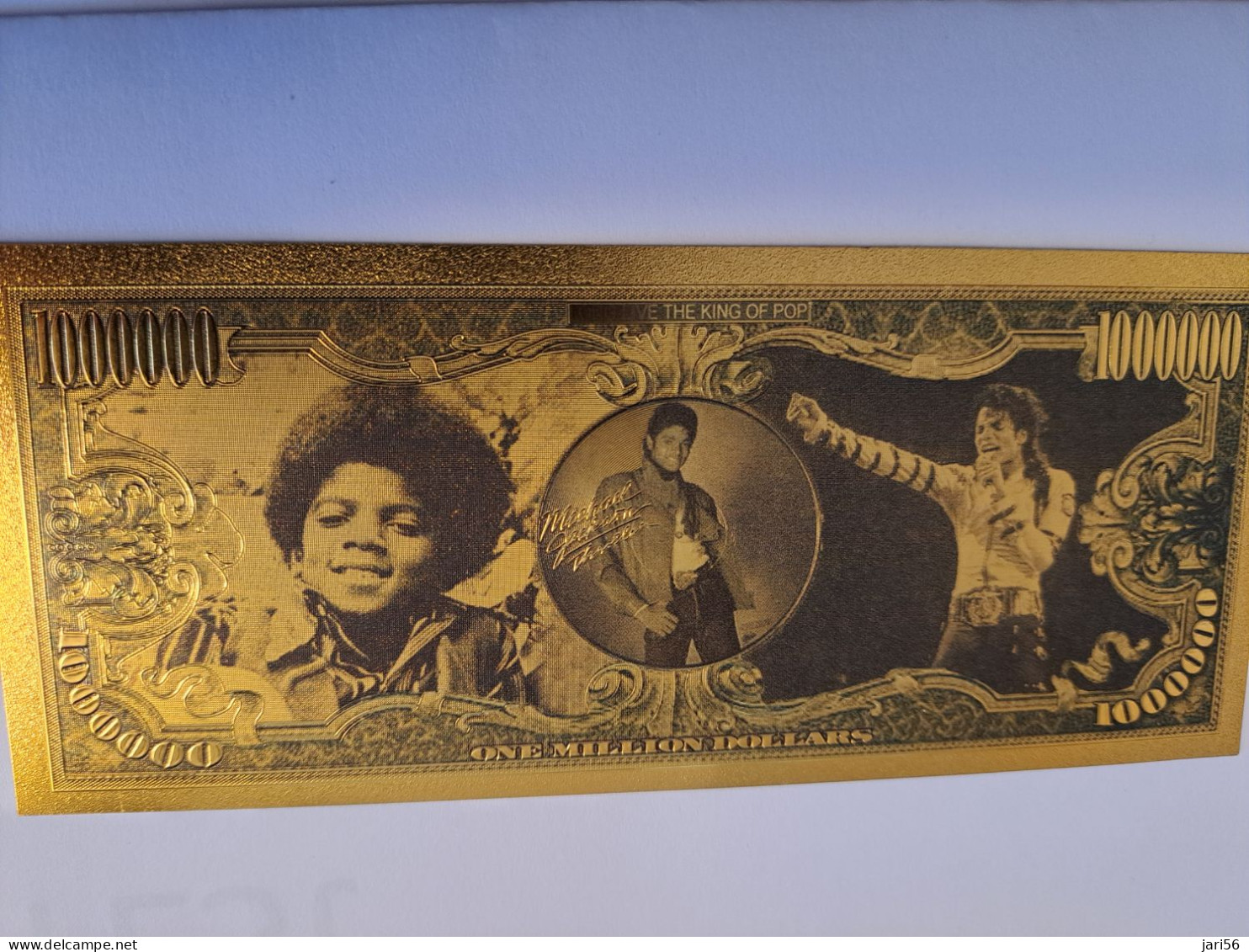 BANKNOTE / GOLDFOIL BILJET / MICHAEL JACKSON  /  $100.0000- / SOUVENIR BILJET / UNC ** Goldfoil 041 ** - Andere & Zonder Classificatie