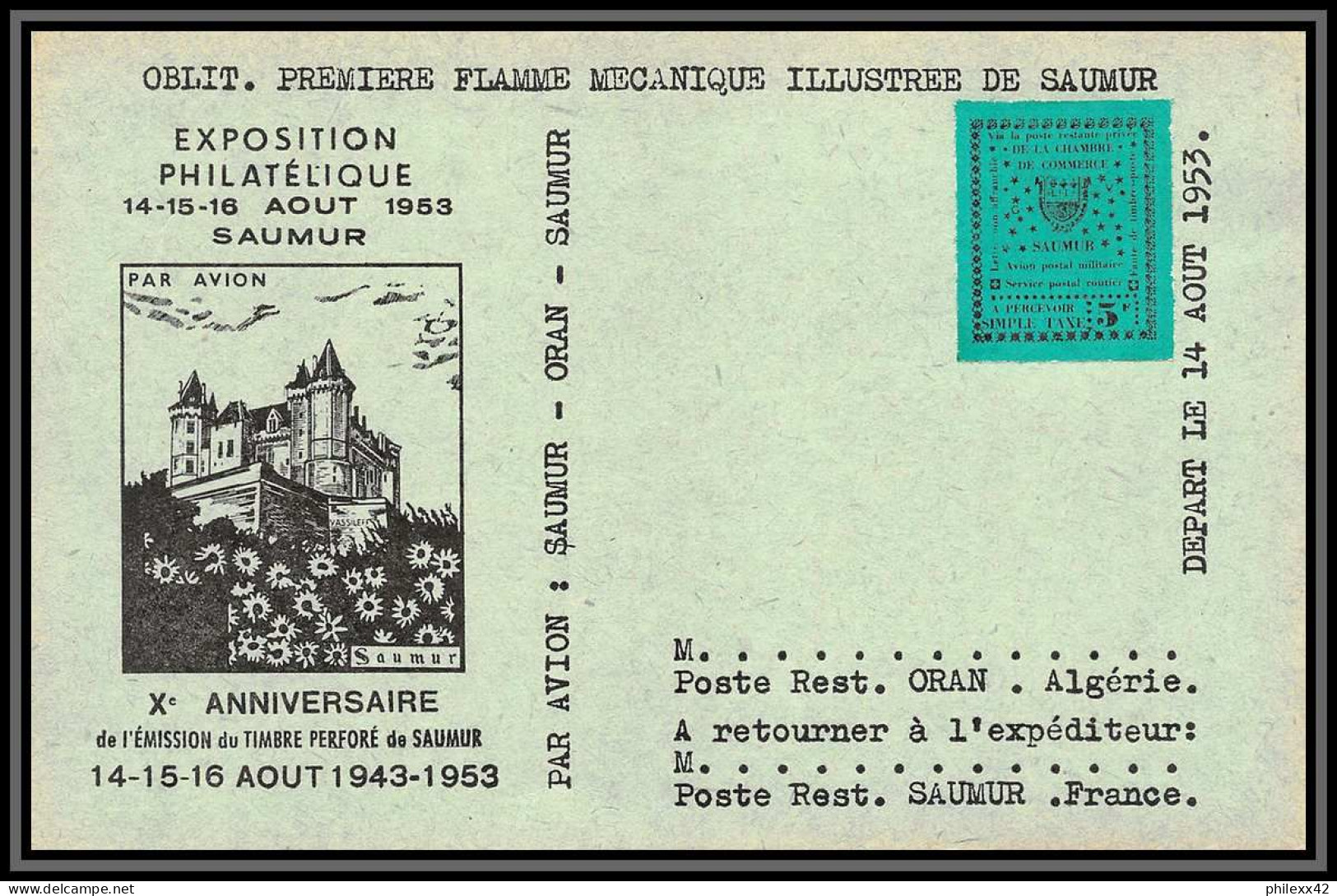 85562/ Maury N°4/6 Grève De Saumur 1953 Vert Foncé Sur 3 Cartes - Otros & Sin Clasificación