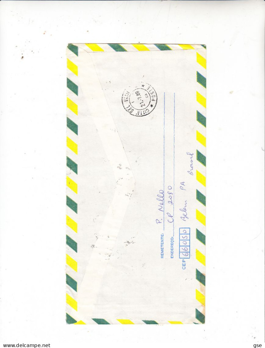 BRASILE  1989 -  Lettera Per Italy (Città Del Vaticano) - Calcio - Campionato Del Mondo - Lettres & Documents