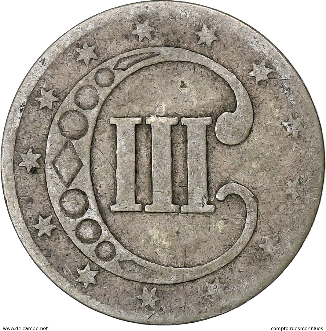 États-Unis, Silver 3 Cents, 1852, Philadelphie, Argent, TB - E.Cents De 2, 3 & 20