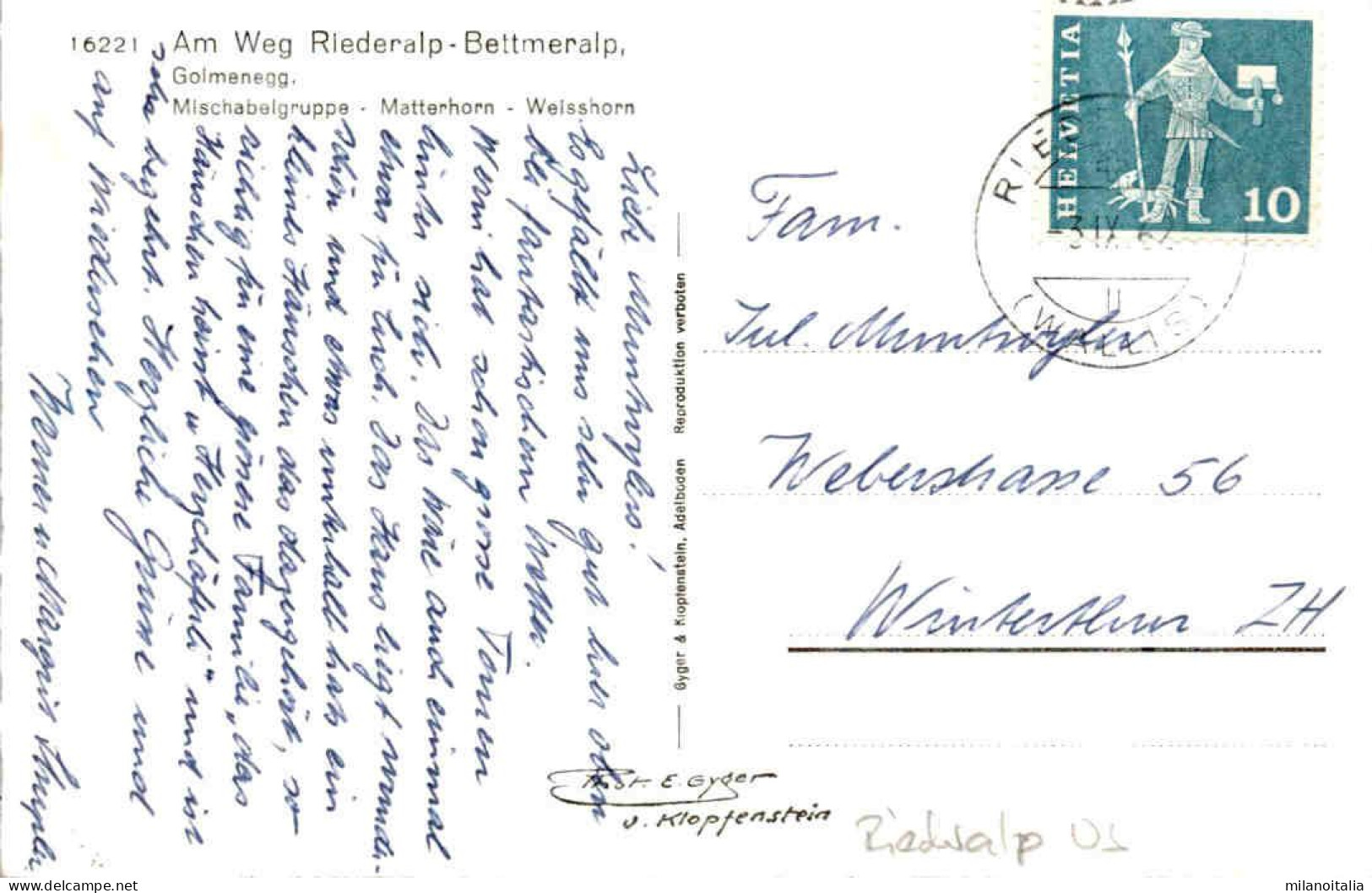 Am Weg Riederalp-Bettmeralp (16221) * 3. 9. 1962 - Riederalp