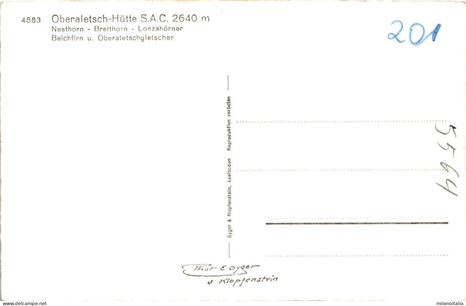 Oberaletsch-Hütte S.A.C. 2640 M (4883) - Riederalp