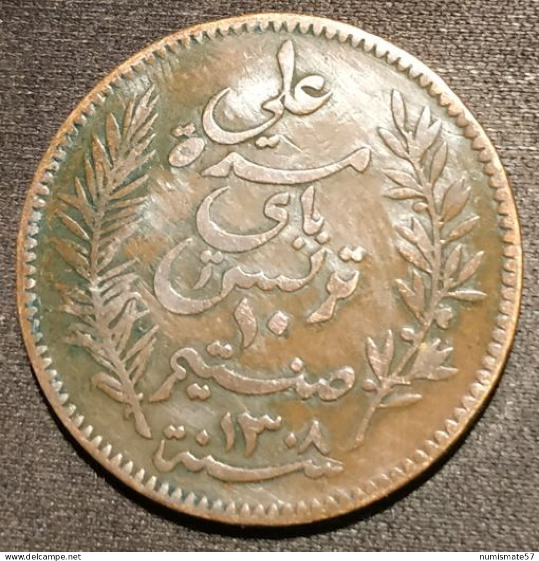 TUNISIE - TUNISIA - 10 CENTIMES 1891 ( 1308 ) - KM 222 - Ali III - Protectorat Français - Tunisie