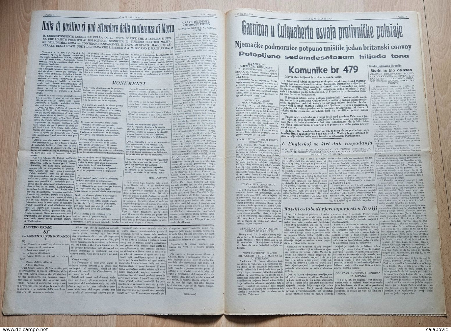 San Marco! 125/1941  Edizione Di Spalato Newspaper Italian Occupation Of Split - Autres & Non Classés