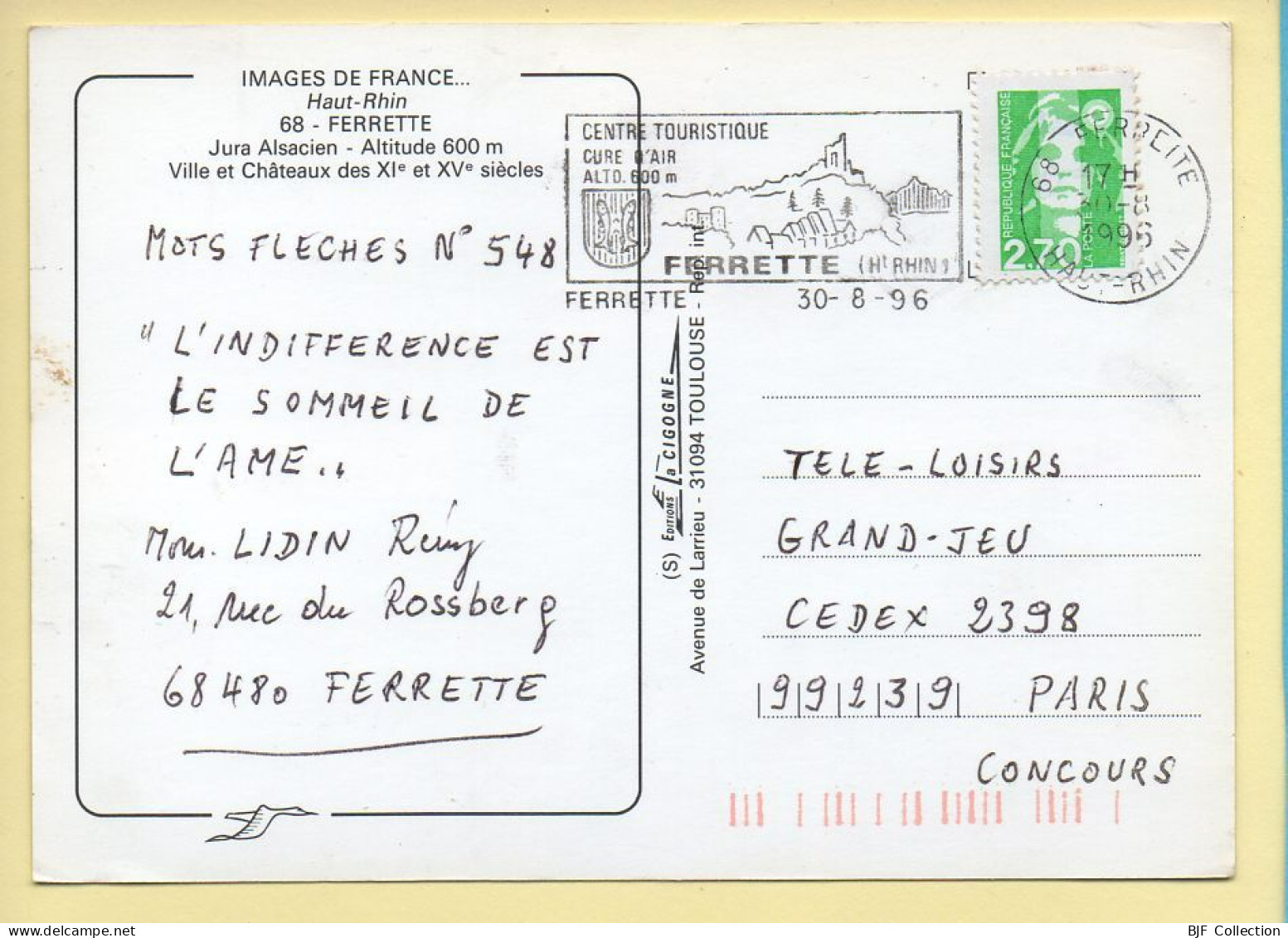 68. Bonjour De FERRETTE – Multivues / Blason (voir Scan Recto/verso) - Ferrette