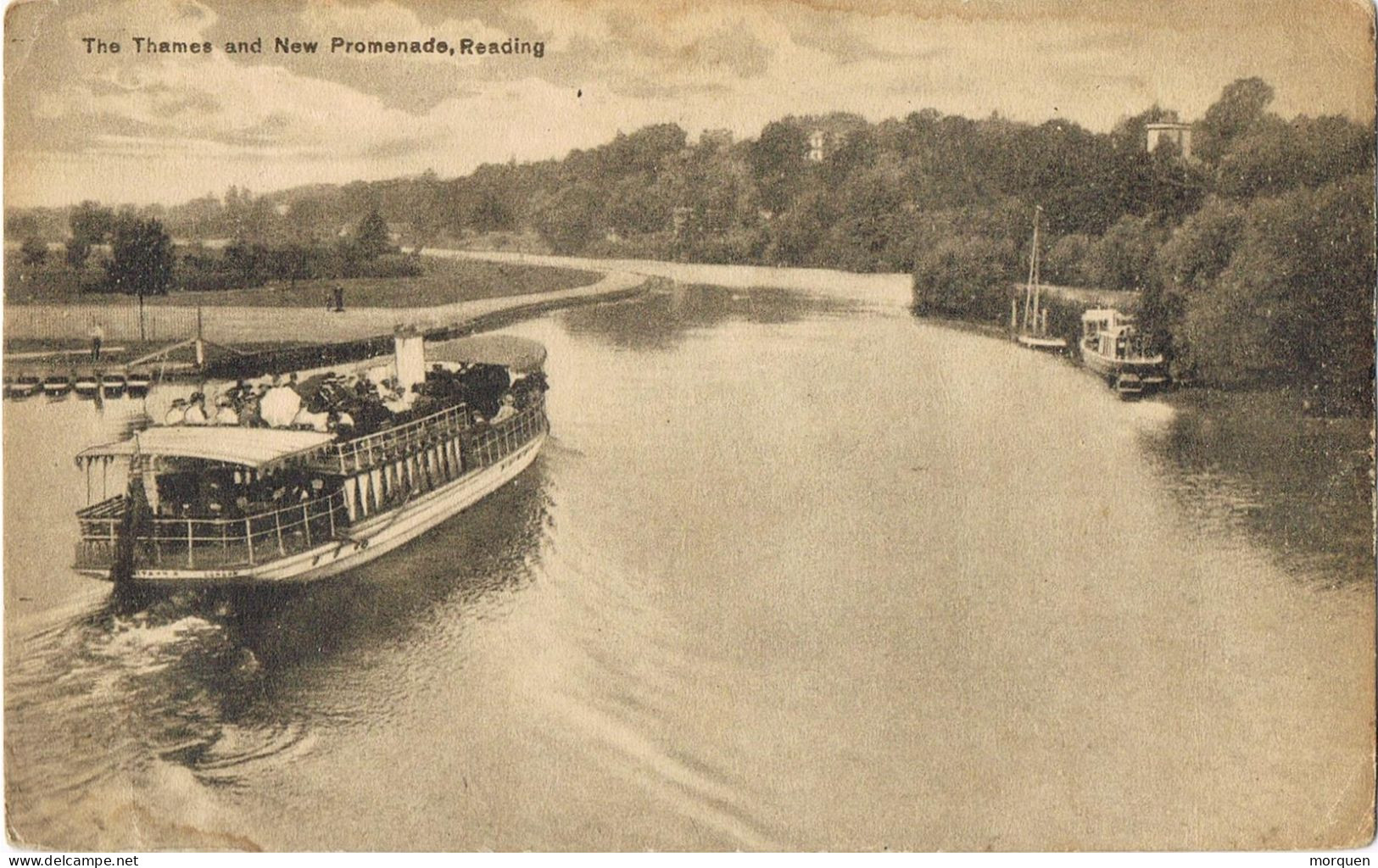 55409. Postal READING BERKS (England) 1936. The Thames And New Promenade READING, Ship, Barco - Brieven En Documenten